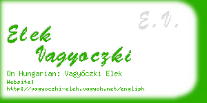elek vagyoczki business card